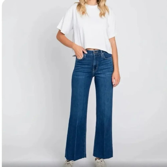 Letters to Juliet Sicily Dark Wash Flare Cropped Jeans - Picture 1 of 10